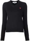 Comme Des Garçons Play Pullover Mit Herzstickerei In Black