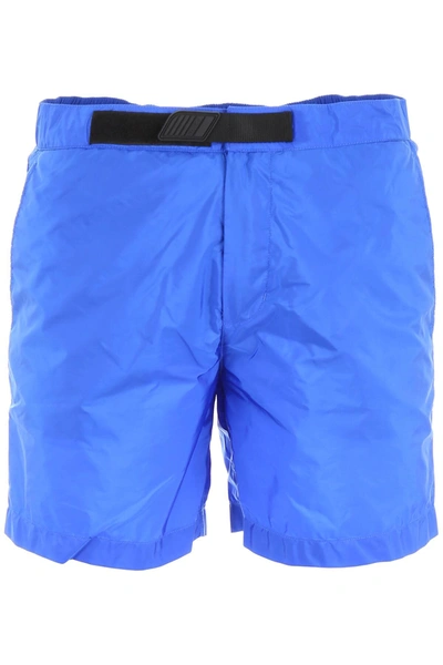 Prada Nylon Swim Shorts In Blue