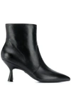 Stuart Weitzman Leather Ankle Boots In Black