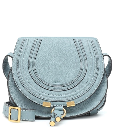 Chloé Marcie Small Leather Crossbody Bag In Blue