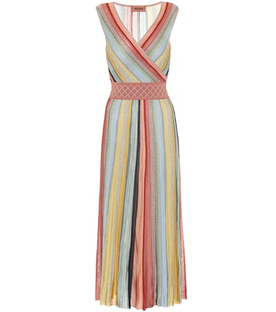 Missoni Multicolor Stripe Sleeveless A-line Dress In Pink