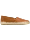 Saint Laurent Logo Embroidered Espadrilles In Brown