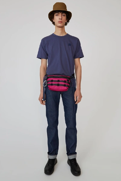 Acne Studios Nash Face Denim Blue In Short Sleeved T-shirt