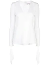 Carolina Herrera Tie-cuff Blouse In White