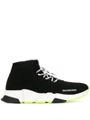 Balenciaga Speed Lace-up Stretch-knit Trainers In Black