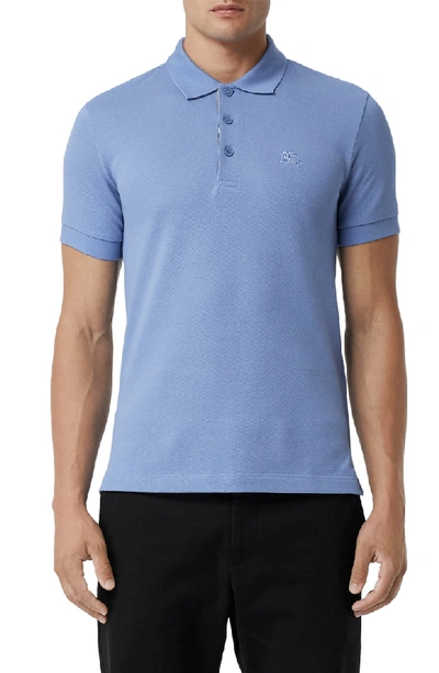 Burberry Hartford Pique Polo In Pale Blue