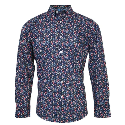 Lords Of Harlech Morris Shirt In Dainty Navy