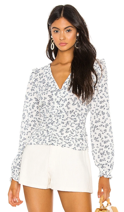 1.state Button Front Afternoon Bouquet Blouse In Soft Ecru