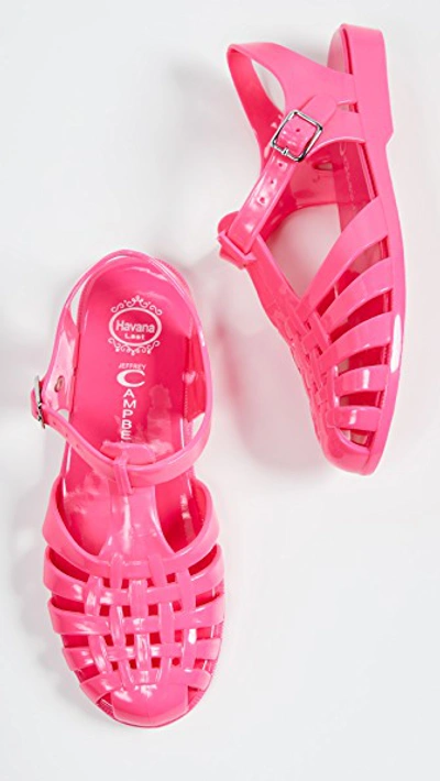 Jeffrey Campbell Gelly 2 Sandals In Fuchsia Neon