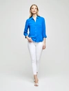 L Agence Ryan Blouse In Riviera Blue
