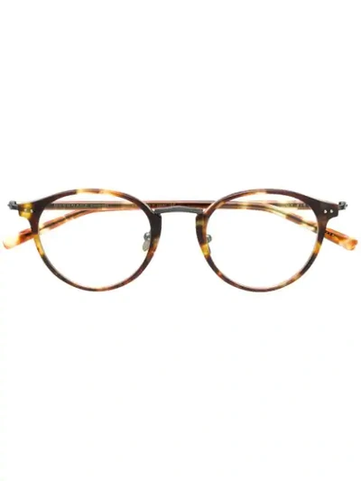 Masunaga Round Frame Glasses In Brown