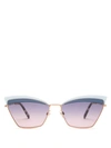 Valentino 60mm Cat Eye Sunglasses - Gunmetal/ Grey In Pastel Pink