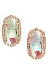 Kendra Scott Ellie Earrings In Rose Gold Dichroic Glass