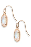 Kendra Scott Lee Small Drop Earrings In Rose Gold Dichroic Glass