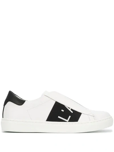 L'autre Chose Two Tone Laceless Sneakers In White