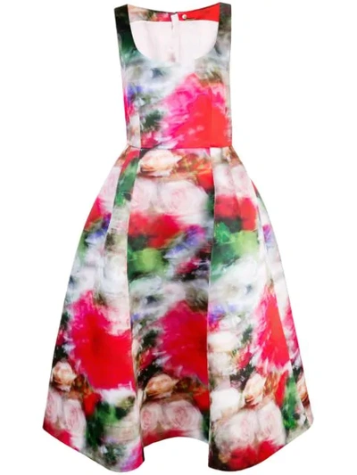 Adam Lippes Flared Floral Print Dress In Multicolour
