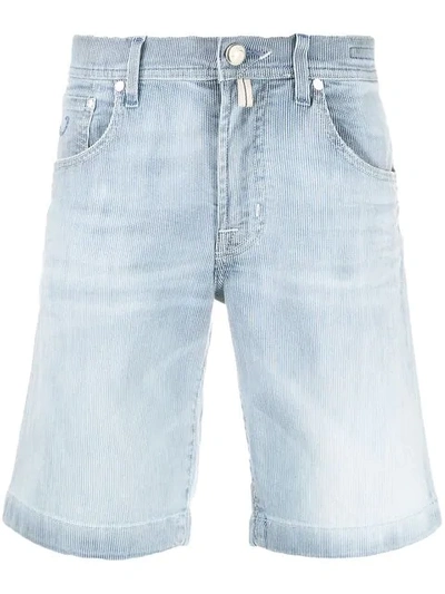 Jacob Cohen Striped Denim Shorts - Blue