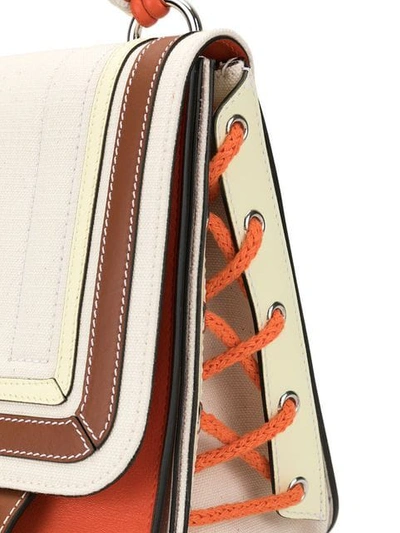 Jw Anderson Disc Satchel In Neutrals