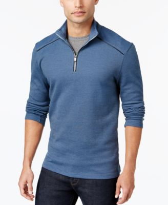 Calvin Klein Men's Jacquard Quarter-zip Sweater In Light Pastel Blue ...