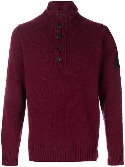 Stone Island Zipped High Neck Sweater - Pink