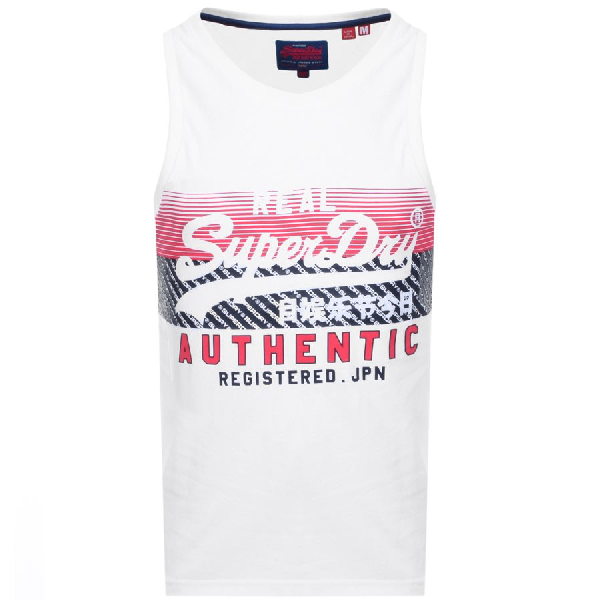 Superdry Vintage Real Logo Vest T Shirt White | ModeSens