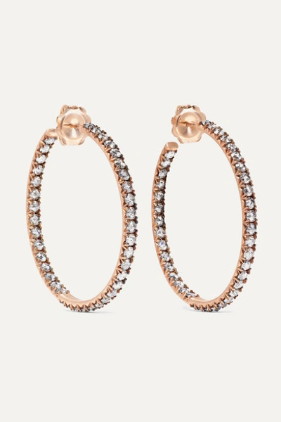 Sylva & Cie 14-karat Rose Gold Diamond Hoop Earrings