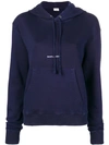 Saint Laurent Logo-embroidered Cotton Hoodie Sweatshirt In Violet & Ecru