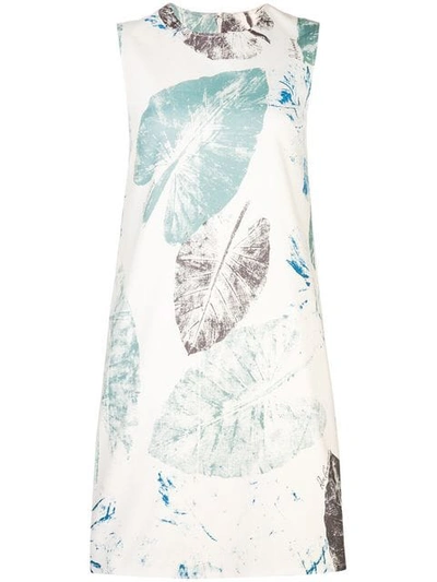 Carolina Herrera Kleid Mit Blatt-print In White