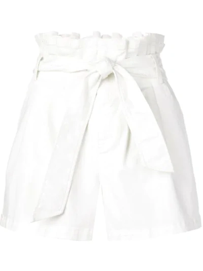 Cinq À Sept Emile Belted Paperbag Shorts In White
