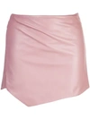Michelle Mason Wrap Mini Skirt In Neutrals