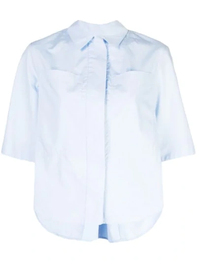 Adam Lippes Asymmetric Hem Shirt In Blue