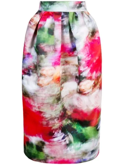 Adam Lippes High-waisted Floral Print Skirt In Pink