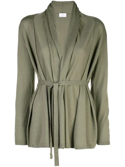 Allude Long Sleeve Open Cardigan - Green