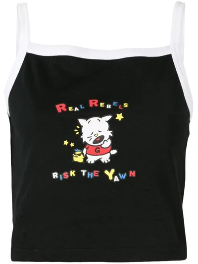 Ground Zero Slogan Cami Top In Black