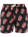 Mc2 Saint Barth Printed Lightning Swimming Shorts In Black