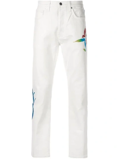 Lost Daze Blue Flame Jeans In White