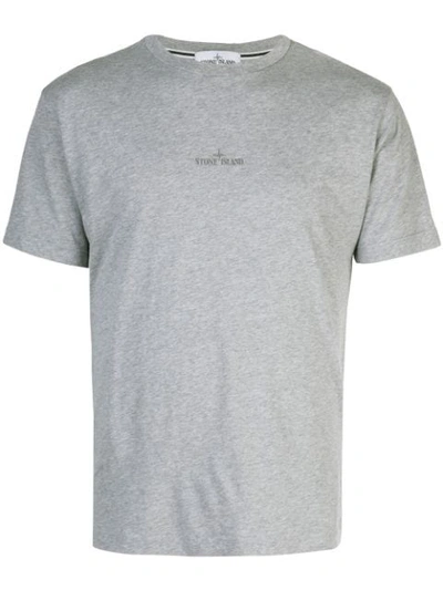 Stone Island Micro Logo Print T-shirt In Grey