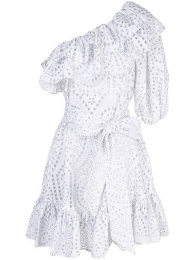 Lisa Marie Fernandez Embroidered Ruffle Dress - White