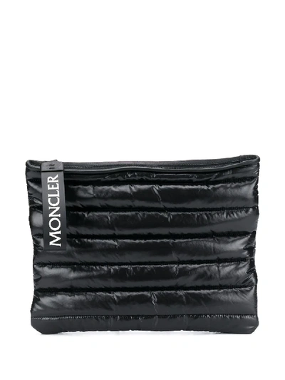 Moncler Quilted Clutch Bag - Black In Schwarz