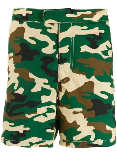 Mc2 Saint Barth Camouflage Print Shorts In Green