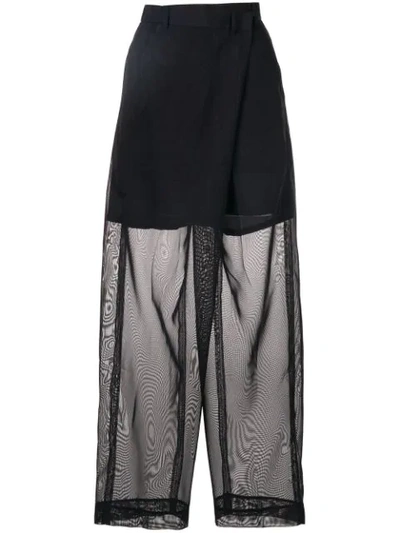 Toga Sheer Straight Leg Trousers In Blue