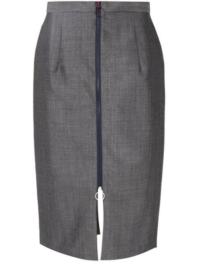 Toga Zip Detail Pencil Skirt In Grey