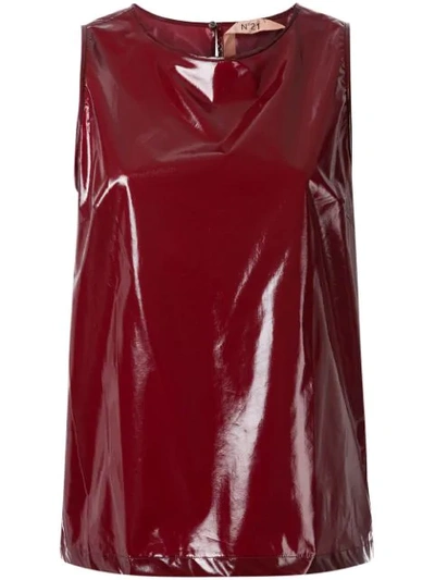 N°21 Coated Sleeveless Top In Red