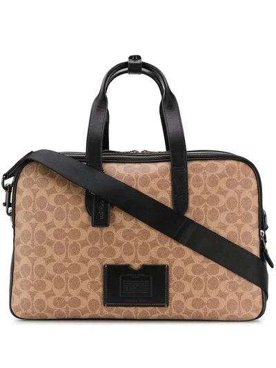 Coach Logo Holdall Bag In Neutrals