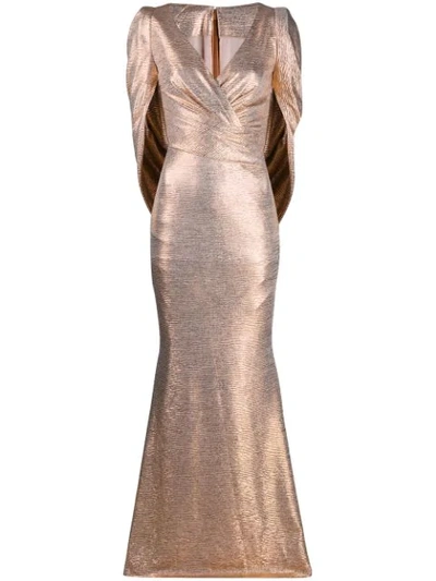 Talbot Runhof Rosin Metallic Dress In Gold