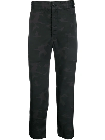 Black Comme Des Garçons Camouflage Print Cropped Trousers In Black