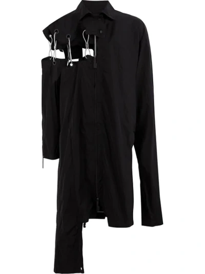 A-cold-wall* Cut-out Detail Asymmetric Coat In Black