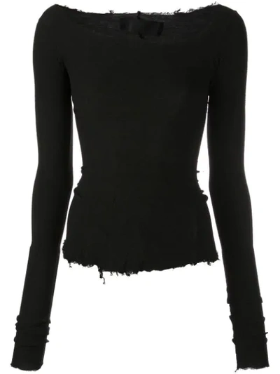 Marc Le Bihan Asymmetric Neck Sweatshirt In Black