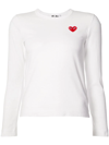 Off-white Comme Des Garcons Play White Heart Patch Long Sleeve T-shirt