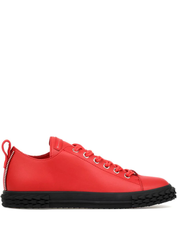 Giuseppe Zanotti Men's Blabber Low-top Leather Sneakers, Red | ModeSens